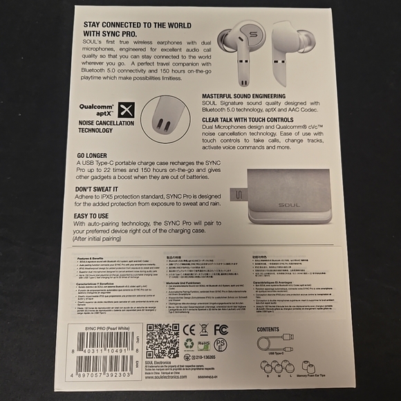 Soul Sync Pro Superior True Wireless Bluetooth Earbuds Dual Microphones & Case - Picture 6 of 6